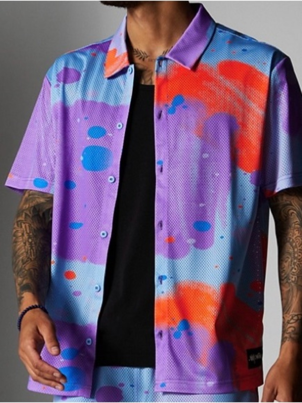 The rec button up 2.0 mens mesh button up shirt size Large colour stash